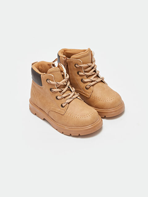 LCW STEPS Deri Görünümlü Fermuar ve Bağcıklı Erkek Bebek Bot - W3EE27Z1-VH1