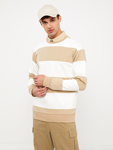 XSIDE Bisiklet Yaka Uzun Kollu Renk Bloklu Erkek Kalın Sweatshirt - W3EI19Z8-HZZ