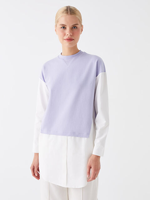 LCW Modest Funnel Neck Women's Sweatshirt Tunic - W3EI54Z8-FHK