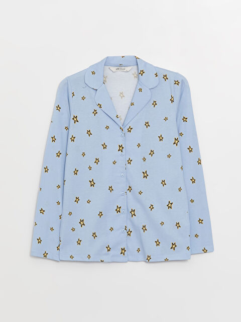 LCW Young Gömlek Yaka Desenli Kadın Pijama Üstü - W3EJ62Z8-LQK