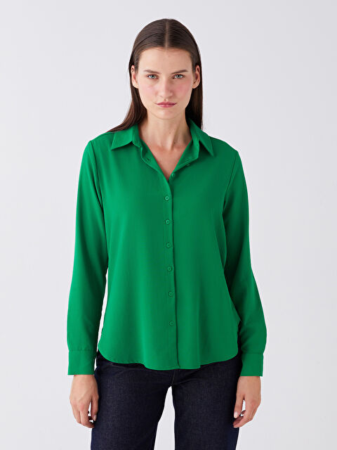 LCWAIKIKI Basic Düz Uzun Kollu Kadın Gömlek - W3EJ86Z8-R33