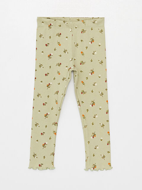 LCW baby Elasticated Waist Patterned Baby Girls' Leggings - W3EM03Z1-LRR