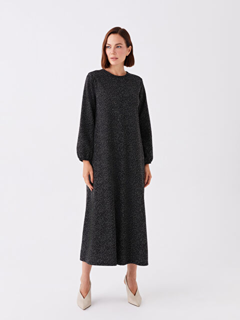 LCW Grace Bisiklet Yaka Desenli Uzun Kollu Kadın Elbise - W3EM09Z8-MHS