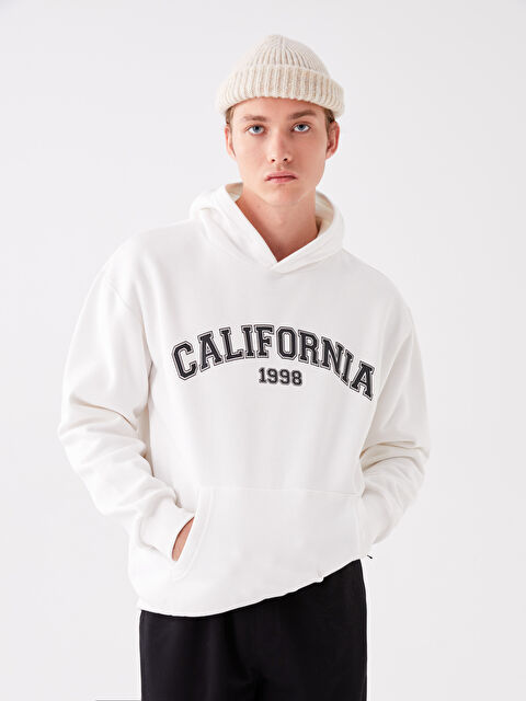 XSIDE Uzun Kollu Baskılı Erkek Hoodie - W3ER55Z8-R5B