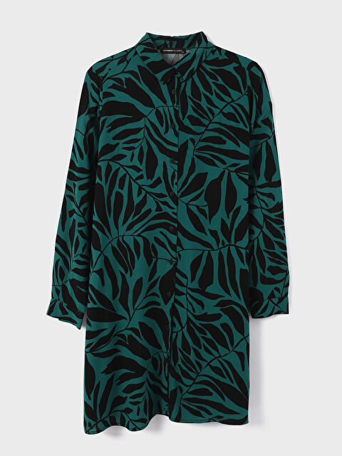 LCWAIKIKI Basic Collared Neck Patterned Women's Tunic - W3ES21Z8-LS6