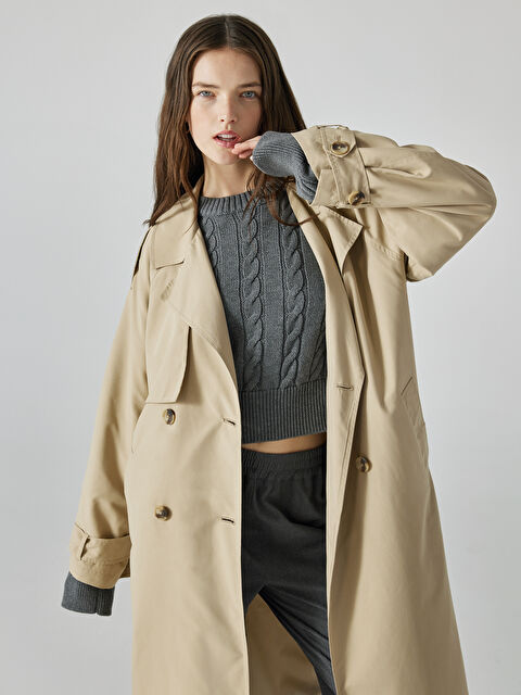 LCW Vision Ceket Yaka Oversize Kadın Trençkot - W3ES56Z8-SCF