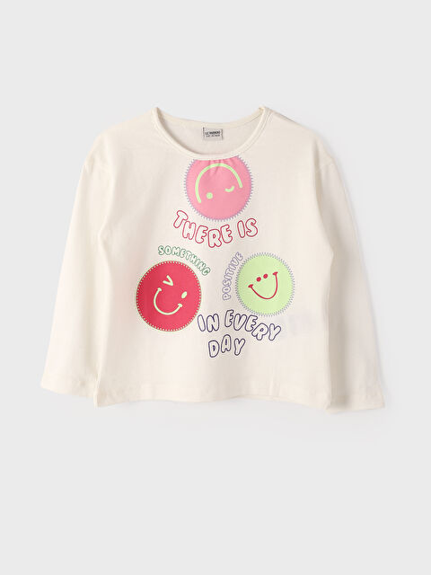 LCW Kids Crew Neck Printed Girls' T-Shirt - W3EU10Z4-R9J