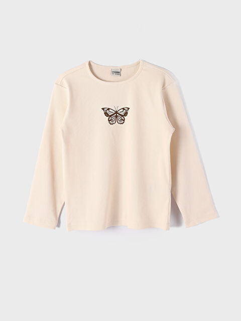 LCW Kids Crew Neck Printed Long Sleeve Girls' T-Shirt - W3FA48Z4-FRC