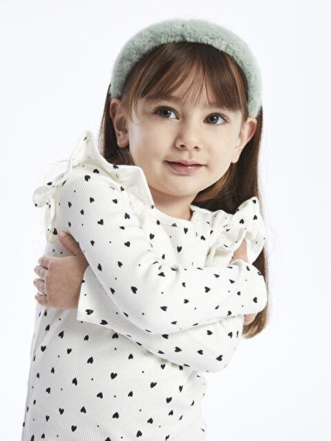 LCW baby Bisiklet Yaka Uzun Kollu Kız Bebek Tişört - W3FE48Z1-LRA