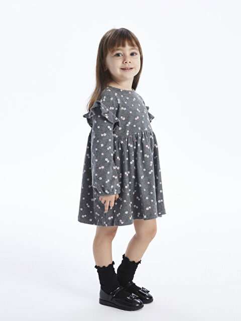 LCW baby Bisiklet Yaka Uzun Kollu Kız Bebek Elbise - W3FG06Z1-LQ9