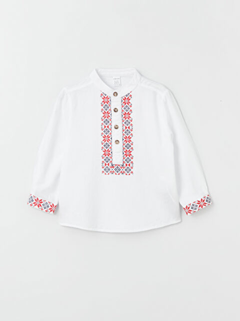 LCW baby Baskılı Uzun Kollu Erkek Bebek Gömlek - W3FH33Z1-Q6K