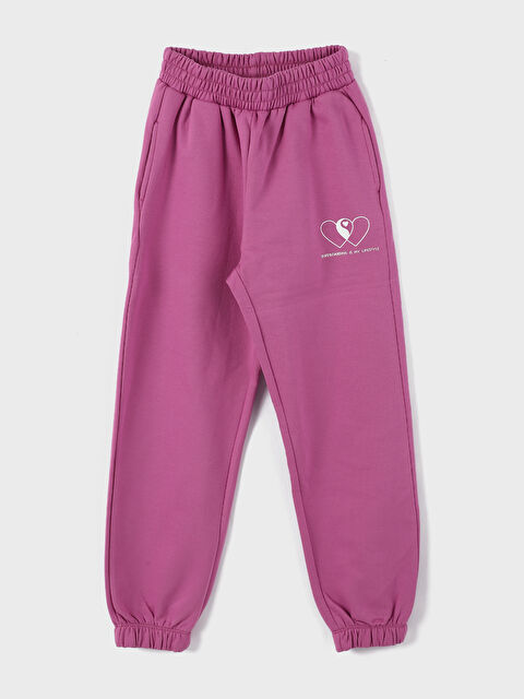 LCW Kids Elastic Waist Printed Girl Jogger Sweatpants - W3FM42Z4-JW9