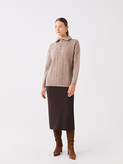 LCW ECO Kadın Beli Lastikli Düz Etek - W3FO54Z8-HNM