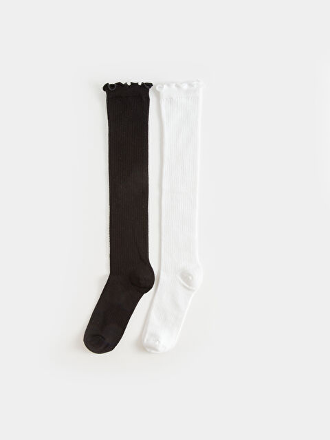 LCW Kids Basic Kız Çocuk Diz Altı Çorap 2'li - W3FP97Z4-J5E