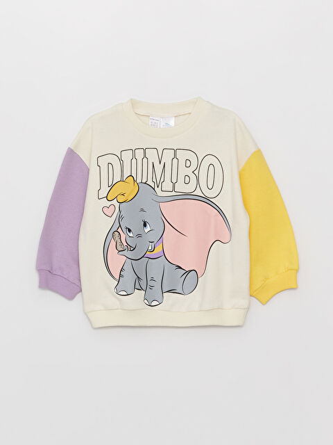 LCW baby Bisiklet Yaka Dumbo Baskılı Kız Bebek Sweatshirt - W3FQ26Z1-FES