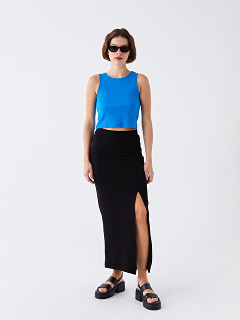 LCW Vision Kadın Beli Lastikli Düz Etek - W3FU90Z8-CVL