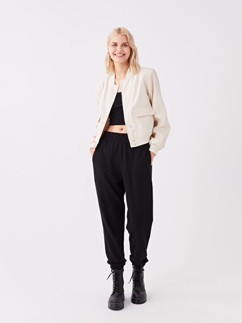 LCW Vision Kolej Yaka Düz Uzun Kollu Kadın Şişme Mont - W3FY07Z8-VFH