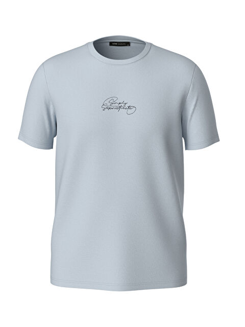 XSIDE Crew Neck Short Sleeve Printed Combed Cotton Men's T-shirt - W3FY40Z8-FZS