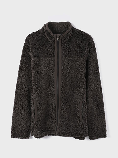 LCWAIKIKI Classic كارديجان بولار كم طويل بياقة قمع للرجال - W3FY44Z8-DCR