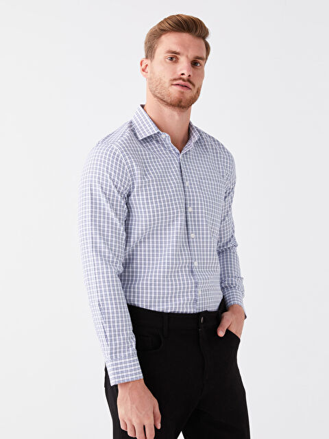 LCW BUSINESS Regular Fit Uzun Kollu Ekose Erkek Gömlek - W3G075Z8-LKQ