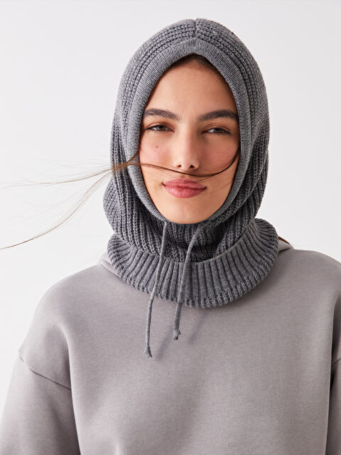 LCW Modest Bağcıklı ve Boyunluklu Kadın Triko Bere - W3G102Z8-V3U