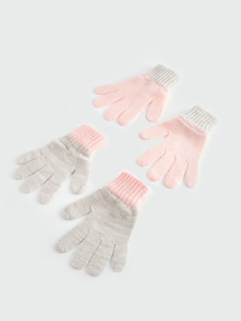 LCW baby Basic Kız Bebek Triko Eldiven 2'li - W3G220Z1-L8Q