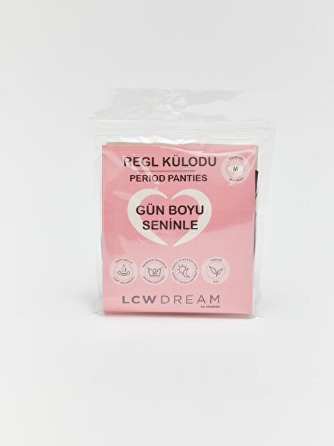 LCW DREAM Yüksek Bel Dantel Detaylı Klasik Regl Destek Külodu - W3G757Z8-CVL