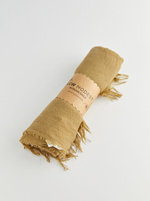 LCW Modest Püskül Detaylı Kadın Bürümcüklü Şal - W3G782Z8-VD3