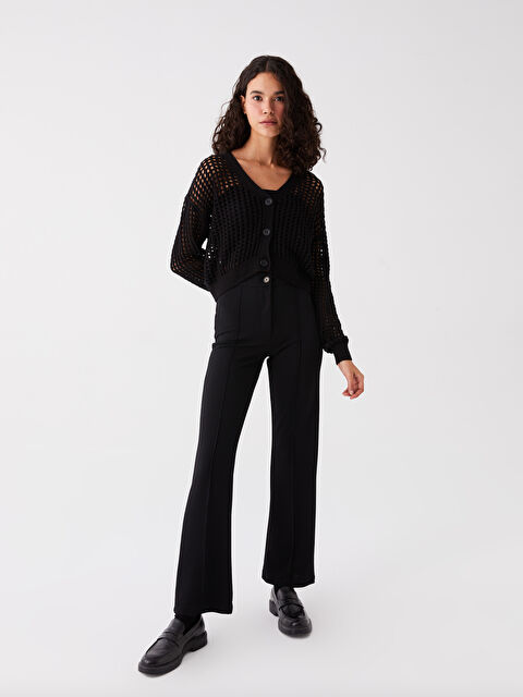 XSIDE Ekstra Dar Fit Düz Geniş Paça Kadın Pantolon - W3G848Z8-CVL