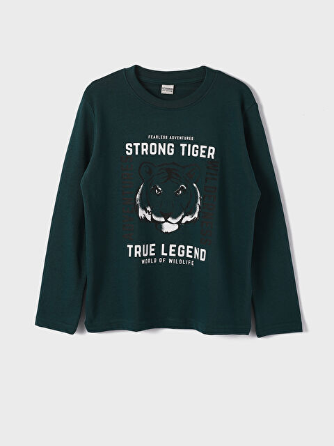 LCW Kids Crew Neck Printed Long Sleeve Boys' T-Shirt - W3G935Z4-HQ0