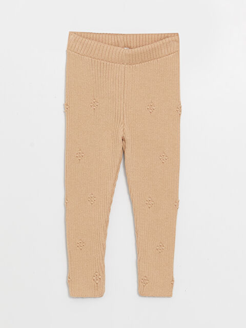 LCW baby Beli Lastikli Basic Kız Bebek Triko Tayt - W3GB48Z1-V56