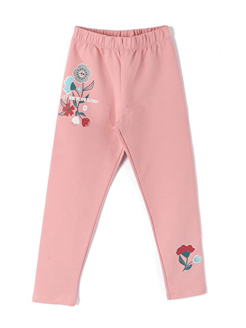 LCW Kids Elasticated Waist Printed Girls' Leggings - W3GD30Z4-FGV