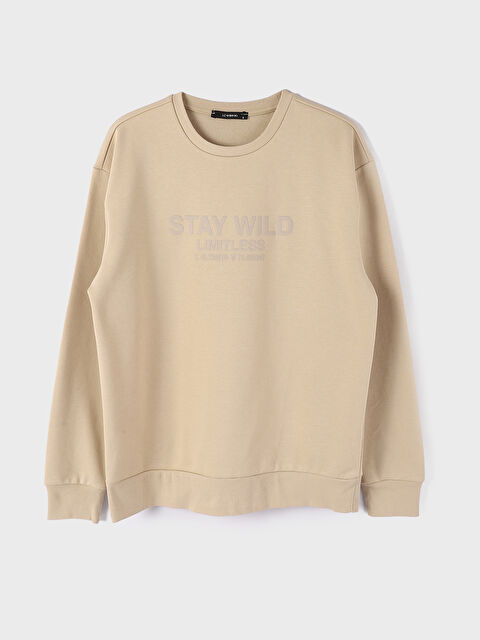 XSIDE Crew Neck Printed Men's Thick Sweatshirt - W3GE31Z8-S4M