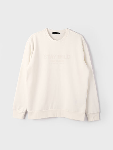 XSIDE Crew Neck Printed Men's Thick Sweatshirt - W3GE31Z8-KE8