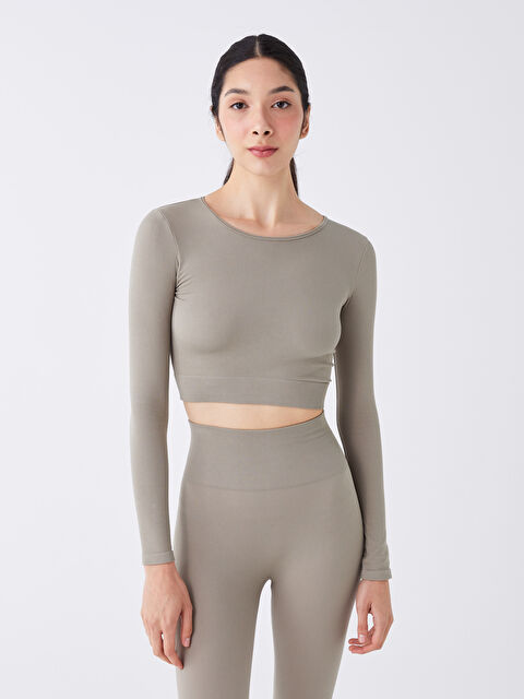 XSIDE Bisiklet Yaka Crop Kadın Spor Body - W3GH75Z8-VBN