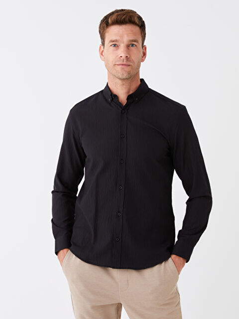 LCW Vision Regular Fit Uzun Kollu Erkek Gömlek - W3GK34Z8-CVL