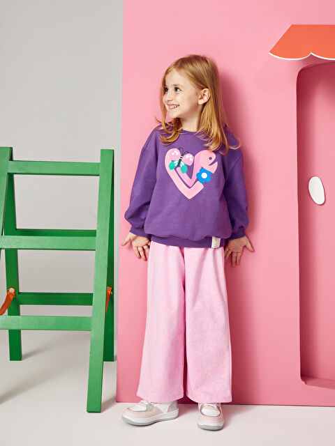 Linalin by Pelin Akil Beli Lastikli Desenli Kız Bebek Pantolon Anne Kız Kombini - W3GM13Z1-LTM