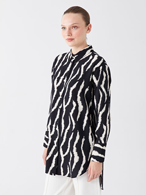 LCW Modest Desenli Kadın Gömlek Tunik - W3GM15Z8-LQJ