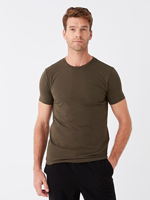 LCWAIKIKI Classic Bisiklet Yaka Kısa Kollu Erkek Tişört - W3GN06Z8-HCZ