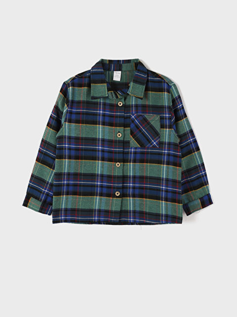 LCW Kids Long Sleeve Plaid Boys' Flannel Shirt - W3GO16Z1-LME