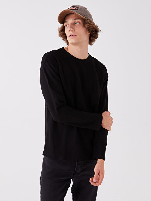 XSIDE Crew Neck Long Sleeve Basic Men's Sweatshirt - W3GP86Z8-CVL