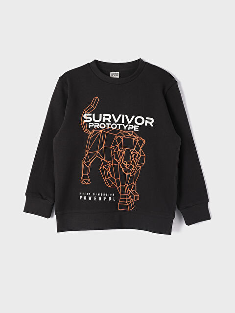 LCW Kids تيشيرت للأولاد بياقة دائرية مطبوع كم طويل - W3GQ33Z4-JTK