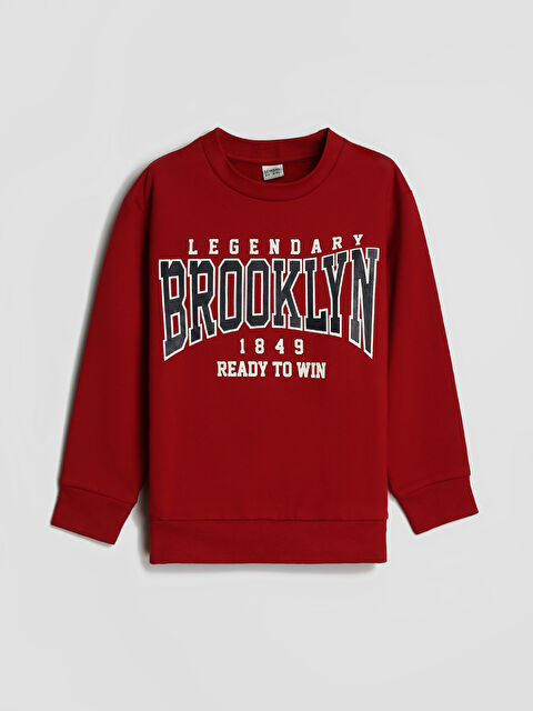 LCW Kids Crew Neck Printed Long Sleeve Boys' Sweatshirt - W3GQ42Z4-R3P