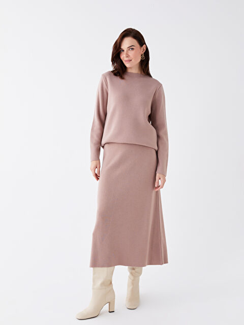 LCW Grace Kadın Beli Lastikli Düz Triko Etek - W3GS74Z8-GDY