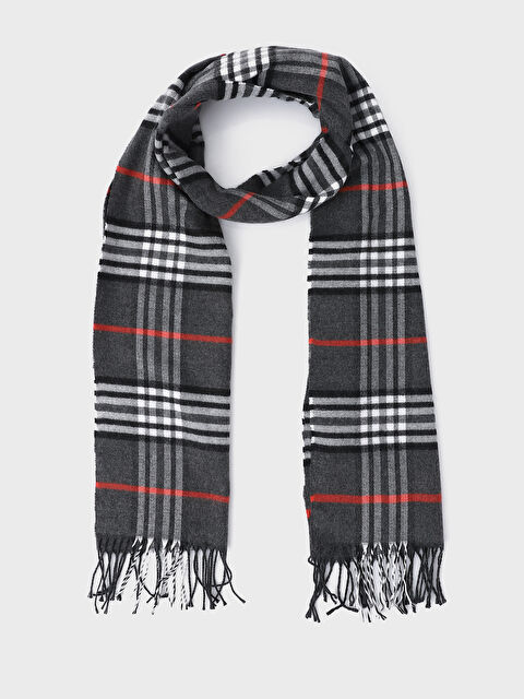 LCW ACCESSORIES سكارف كاروهات للرجال بتفاصيل شراشيب - W3GV16Z8-LMK