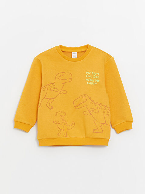 LCW baby Crew Neck Long Sleeve Printed Baby Boys' Sweatshirt - W3GY41Z1-LX7