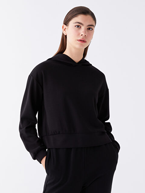 LCW Vision Düz Uzun Kollu Kadın Hoodie - W3H234Z8-CVL