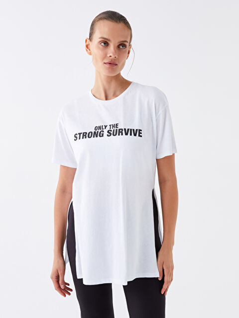 XSIDE ACTIVE Bisiklet Yaka Baskılı Kısa Kollu Kadın Spor Tişört - W3H647Z8-KE8