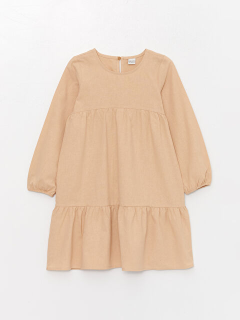 LCW Kids Bisiklet Yaka Uzun Kollu Kız Çocuk Elbise - W3H813Z4-CZB