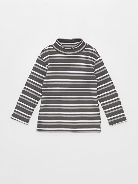 LCW Kids Balıkçı Yaka Uzun Kollu Çizgili Erkek Bebek Tişört - W3HB68Z1-LGS